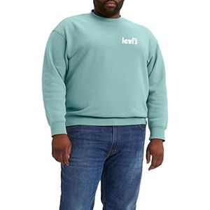 Levi's Big & Tall Relaxed Graphic Crew Sweatshirt voor heren (1 stuk), Poster Pastel Turquoise Logo