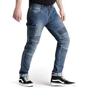 BROGER Ohio Cordura® motorbeschermer-jeans met CE-getest, voor vrije tijd en motorfiets, Kevlar voering met SAS-Tec uitrusting, kniebescherming, reflecterend