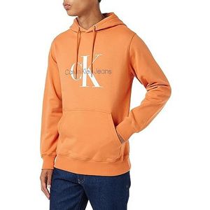 Calvin Klein Jeans Seasonal Monologo Regular Hoodie J30j320805 Sweatshirt met capuchon voor heren, Oranje (gebrande klei)