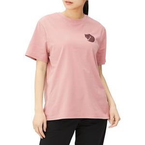 Fjallraven Fox Boxy Logo W T-shirt voor dames, oudroze, XL, Oude Roos