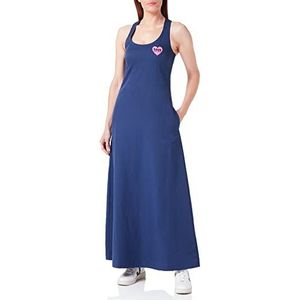 Love Moschino Lange jurk met gekruiste bandjes, damesjurk, Donkerblauw