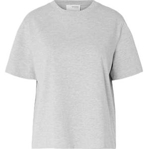 SELECTED FEMME Slfessential Ss Boxy Tee Noos T-shirt voor dames, Lichtgrijs chinees