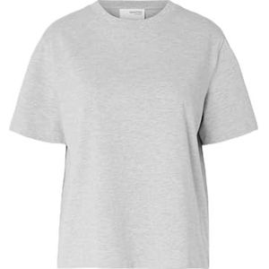 Selected Femme T-shirt Boxy pour femme, Gris clair chiné, L