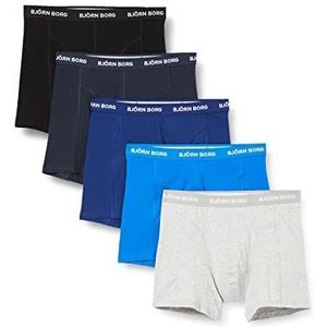 Bjorn Borg Set van 5 stevige boxershorts van stretchkatoen voor heren, donkerblauw, XS, Donkerblauw