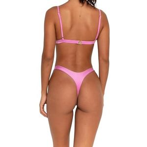 Fae Zeniths Cosmic Dames - Sexy Klassieke Hoofdband Back Bikini - Lage Taille Cheeky Ondergoed - Verstelbare Unieke Bikini Kleine Bikini (Roze)