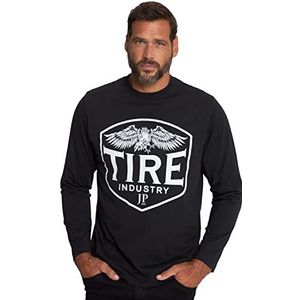 JP 1880 T-shirt à manches longues imprimé pour homme, Noir, 5XL