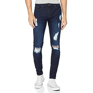 Enzo Skinny jeans voor heren, donkerblauw gewassen.