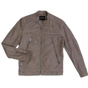 Gianni Lupo Biker heren leren jas bruin S-XXL, Bruin