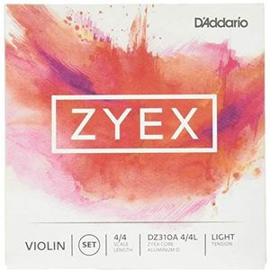 D'Addario Bowed D'Addario Zyex vioolsnaren met D-aluminium, 4/4 handgreep, lichtspanning