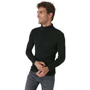 Trendyol Smalle trui effen rolkraag trainingspak (2 stuks) heren, zwart, L, zwart.
