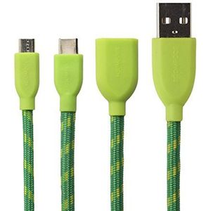 BOOMPODS C2USB-GRN USB-C-kabel (USB A-stekker naar stekker, C2USB-GRN, 1 m) groen