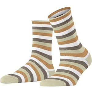 FALKE Dopamine Stripe W SO lyocell motif fantaisie 1 paire, Chaussettes Femme, Beige (Hemp 4008), 39-42