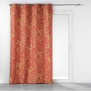 douceur d'intérieur, Belflor gordijn met oogjes (140 x 260 cm) terracotta/goud, metallic bedrukt polyester