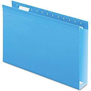Versterkt 2 inch extra capaciteit opknoping file folders, legaal, blauw, 25/doos