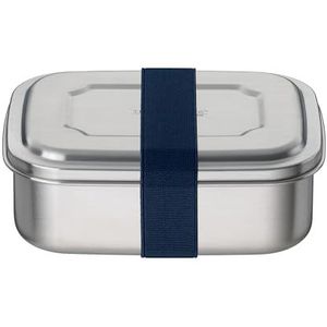 THERMOcafé by THERMOS TC Sandwich Box Sandwich Box 0,80 l, saffierblauw, roestvrij staal, ongelakt, met textielband, voor universiteit, school, kantoor, vaatwasmachinebestendig