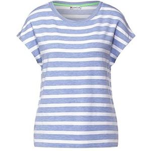 Street One Dames zomer basic T-shirt, Cozy Blue Mix