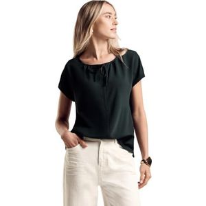 T-shirt en mélange de matériaux, vert sapin, 40