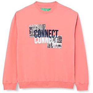 United Colors of Benetton Sweatshirt met capuchon voor heren, roze rouge 04n, M, Rouge 04n