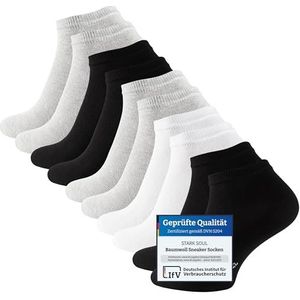 STARK SOUL Enkelsokken, pak van 10 paar, unisex| sportsokken | verschillende kleuren | maat 35-50 | OEKO-TEX 100