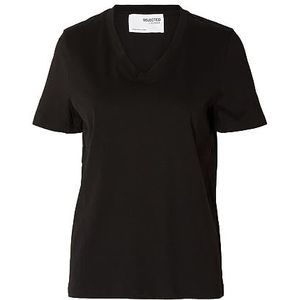 SELECTED FEMME T-shirt SLFESSENTIAL van Biologisch Katoen Zwart