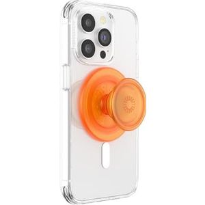 PopSockets: PopGrip Round voor MagSafe, inclusief adapterring voor MagSafe, houder en handgreep voor smartphone en hoesjes met verwisselbare top, oranje Zest