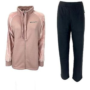 Champion Legacy Sweatsuits Easy W-Light Powerblend Fleecevelour High-Neck Combinaison de sport pour femme, Rose/Noir, L