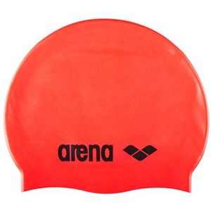 Arena Classic Silicone Zwembadmuts, uniseks, volwassenen, rood zwart, Eén maat