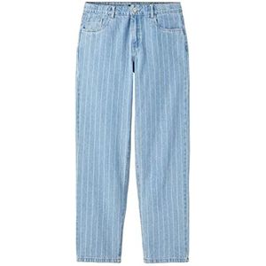 Name It Nlmpinizza Dnm rechte broek voor papa jongensbroek, Lichtblauwe denim/strepen: fijne strepen
