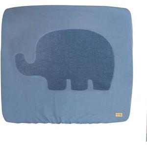 roba Lil Elephant aankleedkussen uittrekbaar 85 x 75 cm wasbaar GOTS gecertificeerd maanlichtblauw
