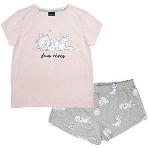 Disney Aristocats Marie Doux Reves Dames Short Pyjamaset | XS-XXXXL, dames nachtkleding, moederdagcadeau, cadeau-idee voor moeder dochter zus, Roze