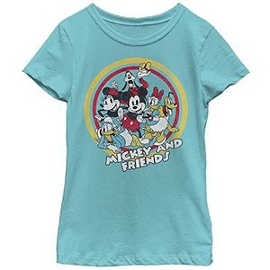 Disney T-shirt Mickey and Friends Retro Group Shot Girls, Tahitiblauw, XS, Tahiti-blauw