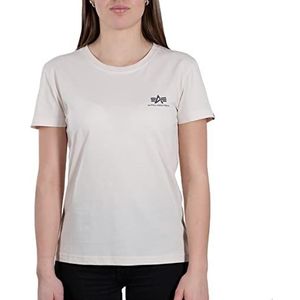 ALPHA INDUSTRIES Basic T-shirt met korte mouwen voor dames, met klein Wmn-logo, Jet Stream White