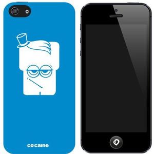 Co:caine Slap beschermhoes en displaybeschermfolie voor iPhone 5 / 5S, blauw / wit
