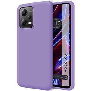 Tumundosmartphone Beschermhoes van vloeibare siliconen voor Xiaomi Poco X5 5G, paars