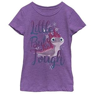 Disney Girls Frozen 2 Little But Tough Girl's Heather Crew Tee T-Shirt Pure Berry, X-Small US, Violet, Paars.
