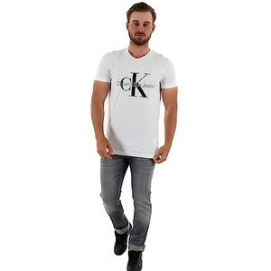 Calvin Klein Jeans Core Monologo Slim Tee J30j320935 T-shirts met korte mouwen voor heren, Wit (helder wit)