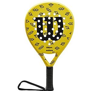 Wilson Minions Junior Eyes Padel racket voor kinderen en jongeren, glasvezel/EVA, 300 g, geel/zwart, WR070611U0