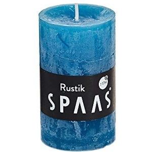 Spaas 12 stuks rustieke stompkaarsen, ongeparfumeerd, 48/80 mm ± 17 uur, turquoise