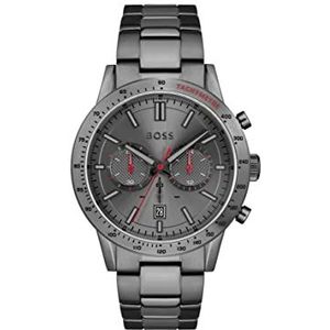 BOSS 1513924 Quartz chronograaf herenhorloge met grijze roestvrijstalen armband, armband