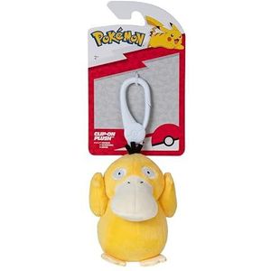 Bizak Pokemon 63225177-4 Pendentif en peluche Psyduck, porte-clés avec mini jouet en peluche, pour clés, sac à dos, produit officiel de l'anime, cadeau pour petits enfants ou adultes