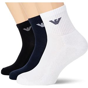 Emporio Armani Short Socks Sporty Terrycloth Set van 3 korte herensokken, Meerkleurig, Eén maat