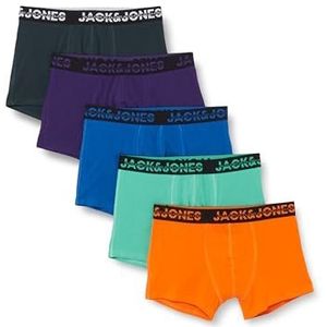 JACK & JONES Jacdallas Logo Trunks Herenboxershorts, 5 Stuk, Holly Green/verpakking: Exuberance – violet – Blue Lolite – Magical Forest