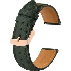 BISONSTRAP - Horlogebandje van gestructureerd leer met snelsluiting voor dames en heren - 18 mm, 20 mm, 22 mm, Leer, Geen edelsteen