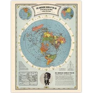 Muurposter zonder lijst met radioprojectie uit het Amerikaanse tijdperk van de luchttijd