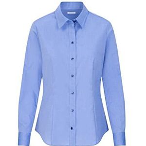 Seidensticker Hemdblouse met lange mouwen, moderne pasvorm, effen, strijkvrij, dameshemd, blauw (middenblauw 14)