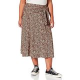 Samoon Damesrok met asymmetrische zoom, A-lijn, zomerrok, lange rok, effen, knielang, grote maten, Meerkleurig