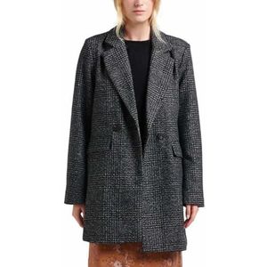 Vila Viley Wool Blazer Noos korte jas voor dames, zwart/ruit: zandwit