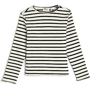 Koton T-shirt met lange mouwen en geribbelde ronde hals voor meisjes, 0 (BSL)