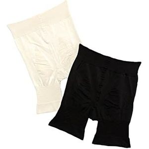 Ulla Popken Panty 2-pack figuurvormende slipjes, zwart (Multicolor 90), 52 (Fabrikant maat: 50+) (2 stuks) dames, zwart.