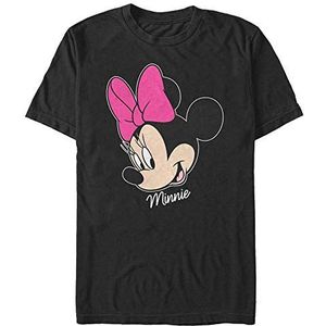Disney Unisex Mickey Minnie Big Face Organic T-shirt met korte mouwen, zwart, L, SCHWARZ
